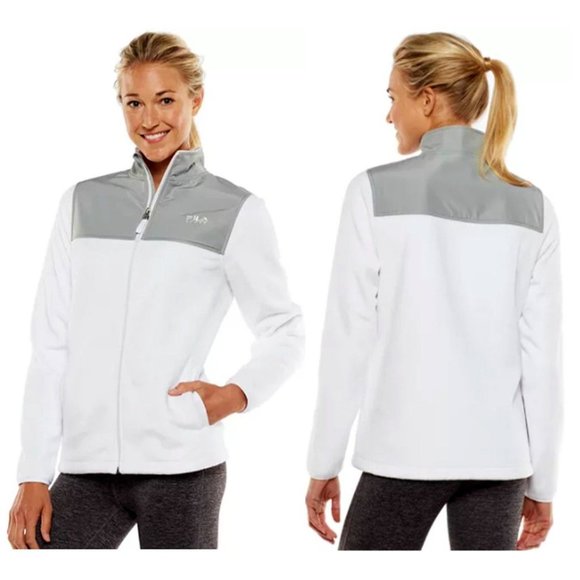 Fila Jackets & Blazers - FILA‎ Sport Women's Color Block Performance Fleece Jacket Gray/White Size XS